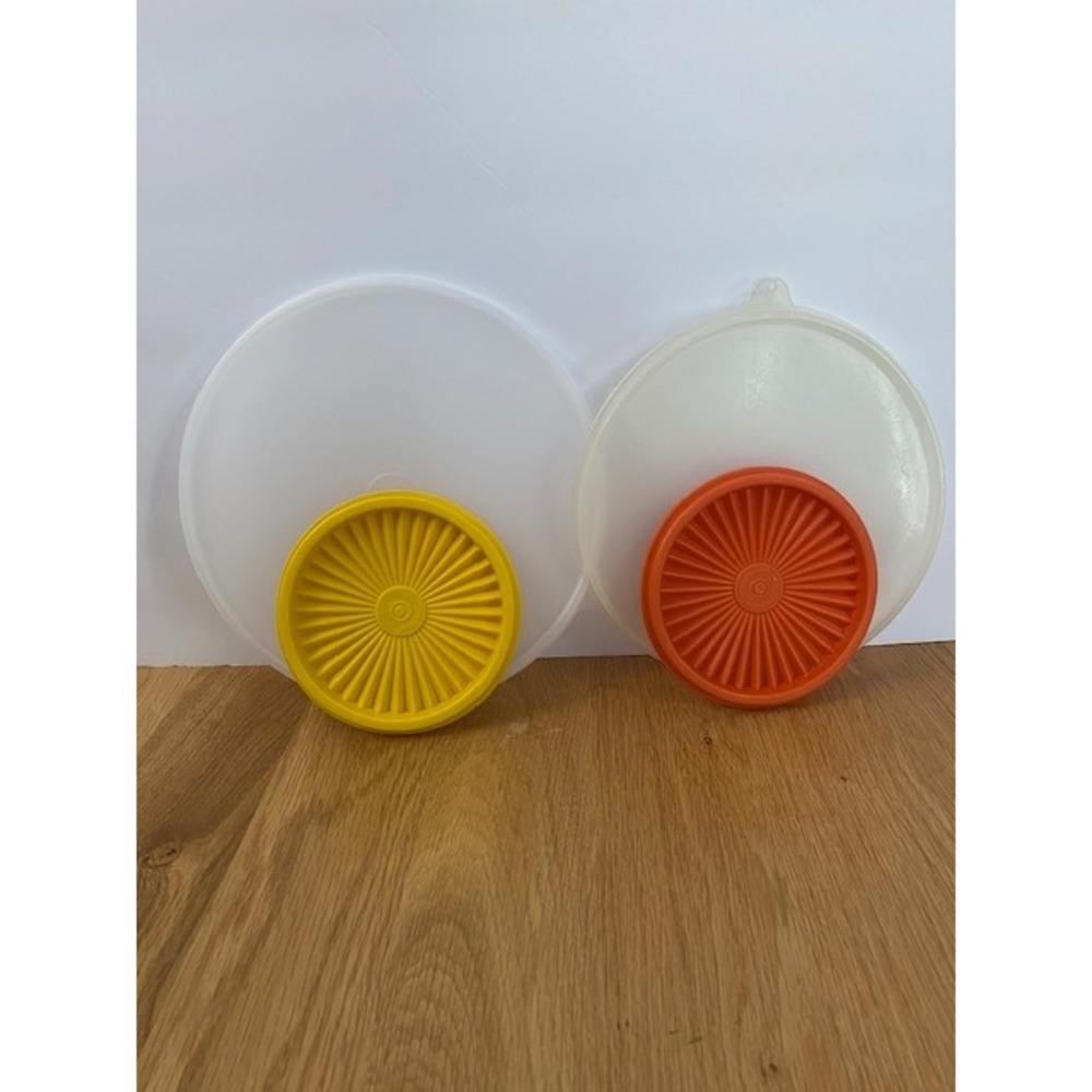 Tupperware Replacement Lids Lot 4 Multi Color Good Vintage Sunburst Seals